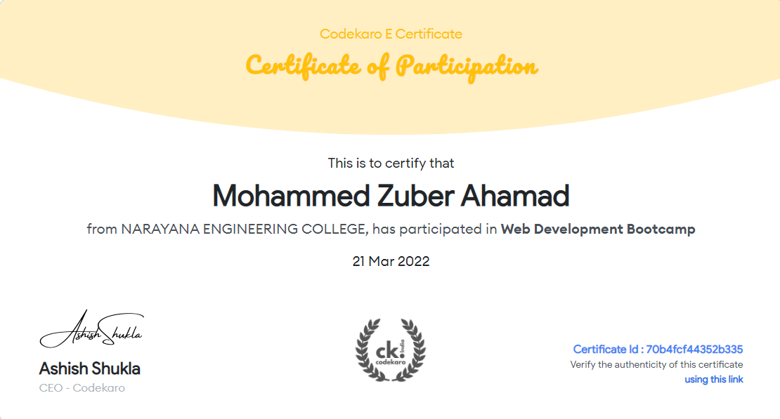 Certificate n11